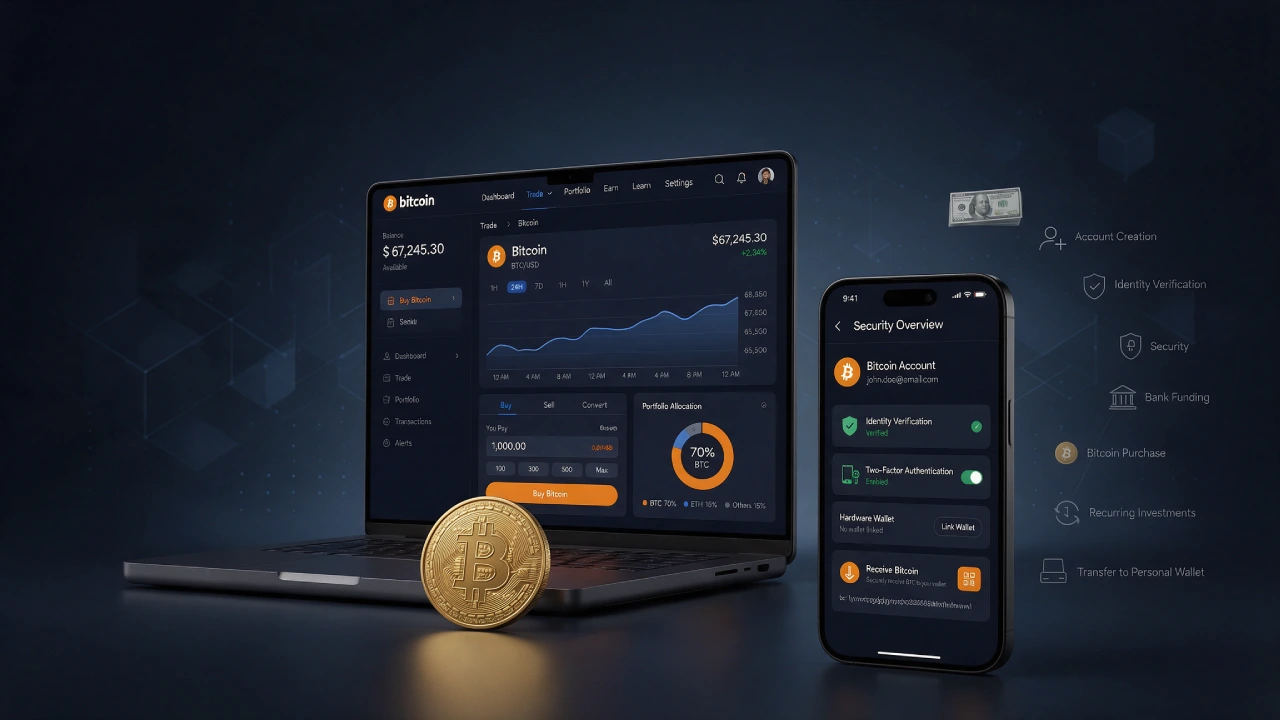 How to buy Bitcoin on Binance.US using account setup, bank funding, trading, security, and wallet storage.