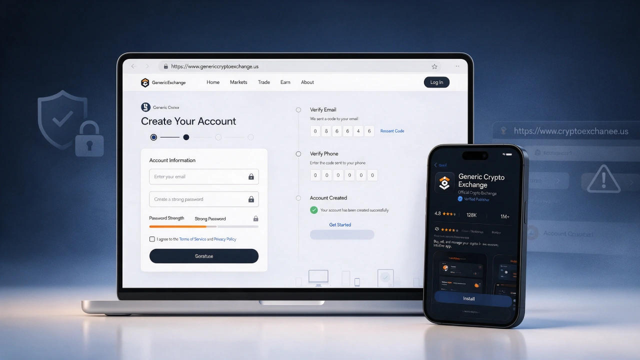 Creating a Binance.US account securely using the official website or app with email and phone verification.